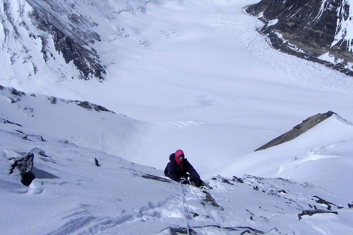 53 Jerome Ryan Resting At 6965m On The Fixed Ropes Through The Rock Band On The Way To Lhakpa Ri Summit 